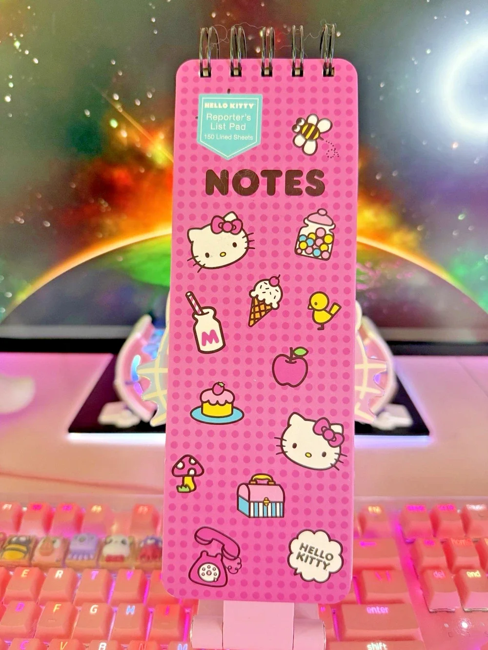 Hello Kitty Notepad Note Pad Icons Pink Long Reporters List Kawaii 2024 Sanrio